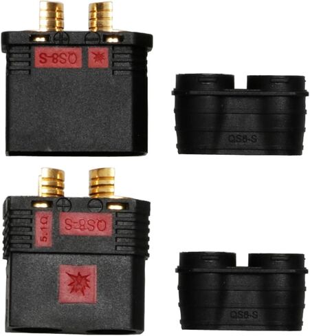 Heavy Duty Battery Connector QS8-S High Current Male Female Gold Plating Plug AntiSpark Battery Connector for RC Car Plant Agriculture Drone (1 Pair) (Black) in Kuwait