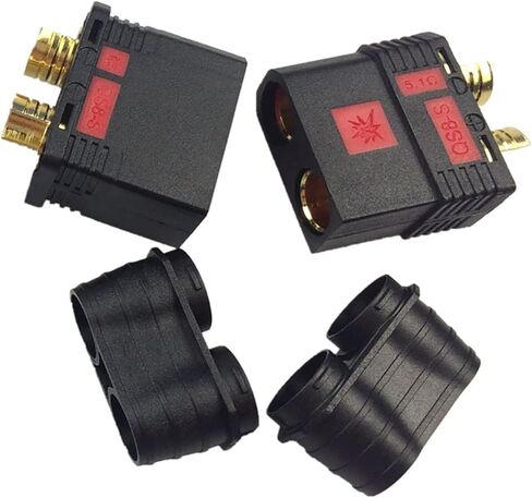 Heavy Duty Battery Connector QS8-S High Current Male Female Gold Plating Plug AntiSpark Battery Connector for RC Car Plant Agriculture Drone (1 Pair) (Black) in Kuwait