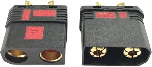 Heavy Duty Battery Connector QS8-S High Current Male Female Gold Plating Plug AntiSpark Battery Connector for RC Car Plant Agriculture Drone (1 Pair) (Black) in Kuwait