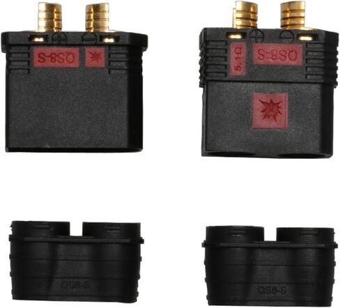 Heavy Duty Battery Connector QS8-S High Current Male Female Gold Plating Plug AntiSpark Battery Connector for RC Car Plant Agriculture Drone (1 Pair) (Black) in Kuwait