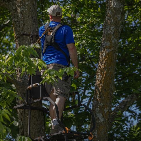 Muddy Stronghold 1.5 Steel Single Tree/Ladder Stand for Big Game/Shooting/Hunting with Expanded D-Force Metal Platform in Saudi Arabia