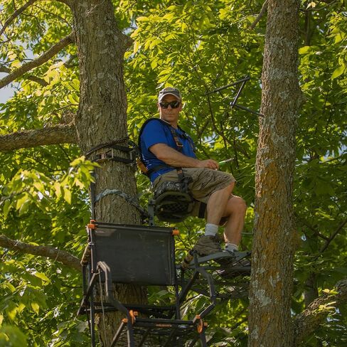 Muddy Stronghold 1.5 Steel Single Tree/Ladder Stand for Big Game/Shooting/Hunting with Expanded D-Force Metal Platform in Saudi Arabia
