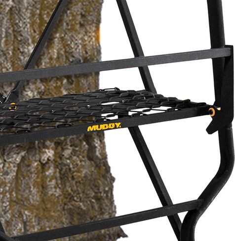 Muddy Stronghold 1.5 Steel Single Tree/Ladder Stand for Big Game/Shooting/Hunting with Expanded D-Force Metal Platform in Saudi Arabia