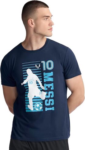 Messi Men's Lifestyle Short Sleeve T-Shirt, Standard Fit Graphic Tee, Cotton Jersey Knit in Saudi Arabia