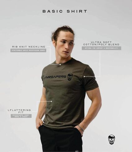 Gymreapers Workout Short Sleeve Shirt Workout T-Shirt for Men Crew Neck Shirts Casual Gym Cotton Everyday Tee in Saudi Arabia