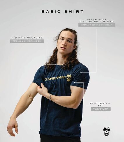 Gymreapers Workout Short Sleeve Shirt Workout T-Shirt for Men Crew Neck Shirts Casual Gym Cotton Everyday Tee in Saudi Arabia