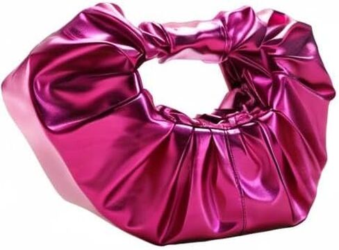 Verdusa Women's Metallic Ruched Handbag Leather Clutch Purse Dumpling Pouch Bag in Saudi Arabia