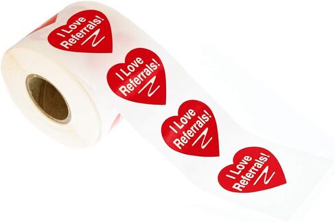 Heart Shaped I Love Referrals Stickers - Great Real Estate Agents and Sales Supplies (Large Heart, I Love Referrals - Red) in Kuwait