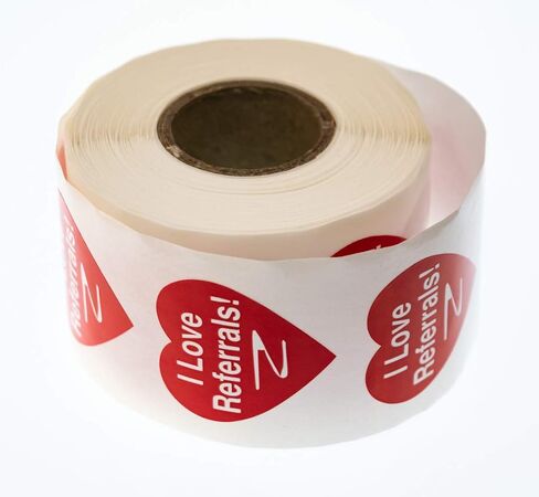 Heart Shaped I Love Referrals Stickers - Great Real Estate Agents and Sales Supplies (Large Heart, I Love Referrals - Red) in Kuwait