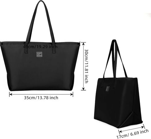 Casual Nylon Tote Bag for Women Water Resistant Shoulder Tote Handbag with Zipper for Wrok Travel in Kuwait