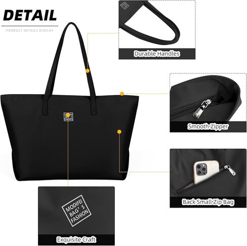Casual Nylon Tote Bag for Women Water Resistant Shoulder Tote Handbag with Zipper for Wrok Travel in Kuwait