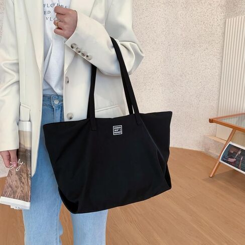Casual Nylon Tote Bag for Women Water Resistant Shoulder Tote Handbag with Zipper for Wrok Travel in Kuwait
