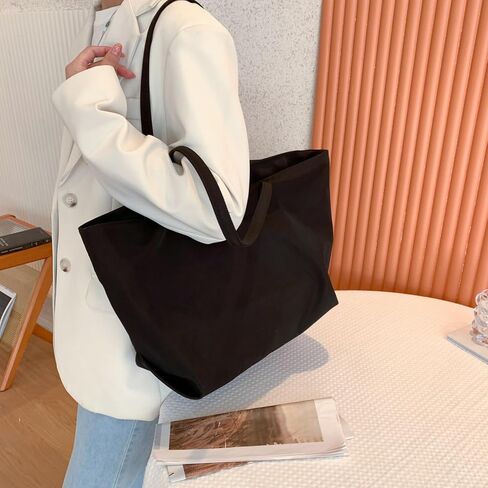 Casual Nylon Tote Bag for Women Water Resistant Shoulder Tote Handbag with Zipper for Wrok Travel in Kuwait