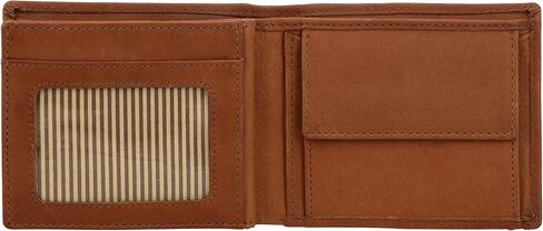 Gusti Mens Soft Brown Leather Wallet with Coin Pocket true leather - Foster RFID in Kuwait