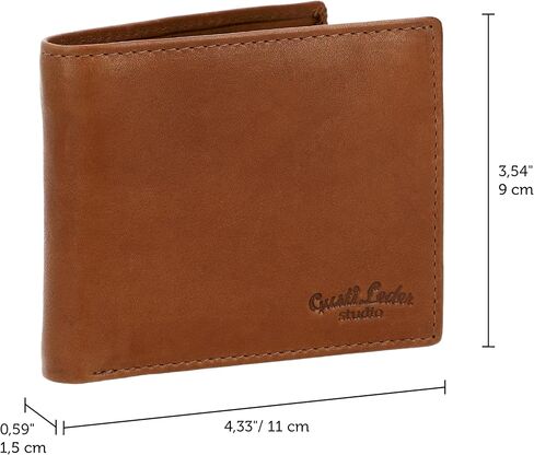 Gusti Mens Soft Brown Leather Wallet with Coin Pocket true leather - Foster RFID in Kuwait