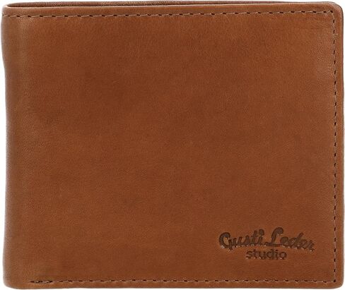 Gusti Mens Soft Brown Leather Wallet with Coin Pocket true leather - Foster RFID in Kuwait
