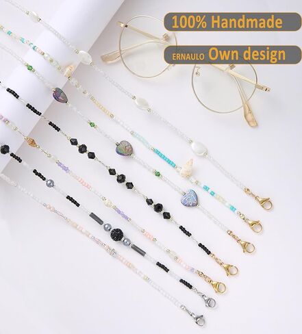 سلسلة نظارات ERNAULO مطرزة للنساء سلسلة النظارات وحاملات نظارات العين حول الرقبة سلاسل النظارات للنساء in Kuwait