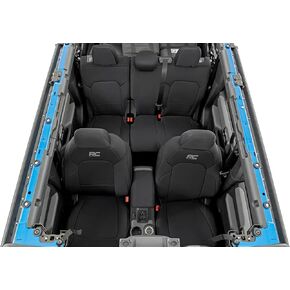 Rough Country Neoprene Seat Covers for Ford Bronco 4-Door (2021-2024) - UV & Water Resistant Bronco Seat Covers, Foam Padded Seat Covers for Trucks Full Set - Front & Rear Covers