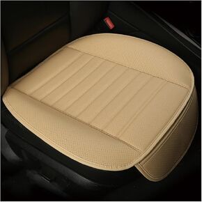 Car Seat Cover for Front Seat, Anti-Slip & Waterproof Leather Auto Front Seat Pad Protector, Durable Driver Bottom Seat Cushion Cover with Storage Pocket, Car Accessories (Black) in Saudi Arabia