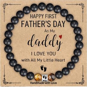 AILUOR First Father's Day Gifts for New Dad, First Time Dad Gifts, New Dad Gifts for Men, Dad to be Bracelet Gifts from Wife as Anniversary Christmas Gifts for Him