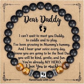AILUOR First Father's Day Gifts for New Dad, First Time Dad Gifts, New Dad Gifts for Men, Dad to be Bracelet Gifts from Wife as Anniversary Christmas Gifts for Him