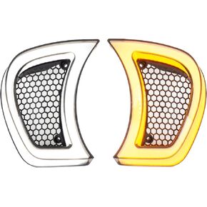 Eagle Lights Vent Insert HALOS LED Running Lights and Turn Signals for Harley Davidson Road Glide Motorcycles - Smoked