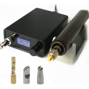 YVOKERN Leather Creaser Edging and Creasing Machine Electric Heat Creasing Iron Tool with 3PCS Tips for Leather Craft Edge Scoring Grooving Indentation and Sealing Hot Process (Kit 1)