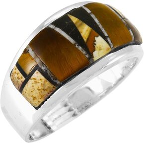 Turquoise Ring Sterling Silver 925 for Men Genuine Gemstones Size 9 to 13