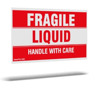 Kenco 3" X 5" Fragile Liquid Handle with Care Warning Stickers for Shipping and Packing - 500 Adhesive Labels Per Roll