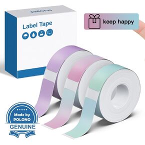 POLONO Genuine P31S Label Maker Tape, Adapted Label Print Paper, Self-Adhesive Label Tape, 14x40mm(0.55"x1.57"), Compatible with P31S Label Maker, 540 Labels/3 Roll, Nebula/Galaxy Series Pattern