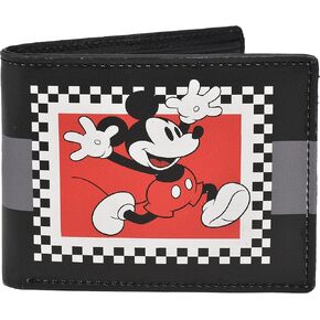 Disney Mickey Mouse Vintage Bifold Wallet in a Decorative Tin Case, Multi