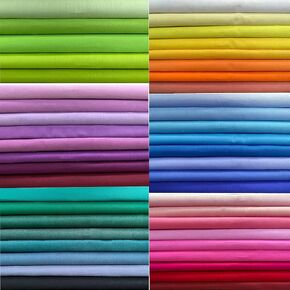 LUMANSUO 50pcs 12" x 12" Cotton Quilting Fabric Squares Fat Quarter Bundles Fabric for DIY Craft Patchwork,Solid