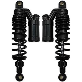 360mm/14.2" Rebound Damping Universal 7mm Spring Rear Suspension Air Shock Absorber MTB Motorcycle For BWS 125 Dirt Bike Gokart Quad ATV Nmax Xmax Aerox Black