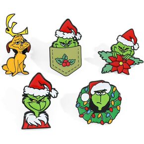 TV Movies Dr Seus Stole Grinh Nightmare Before Christmas Pin, Horror Halloween Pins for Women and Men