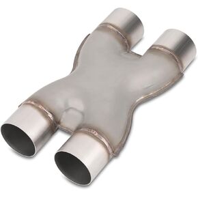 2.5 inch Exhaust X Pipe, 2.5" Inlet 2.5" Outlet 10" Overall Length,Stainless Steel Universal 2 1/2 Inch Crossover X Tail Pipe, Weld-on, Silvery