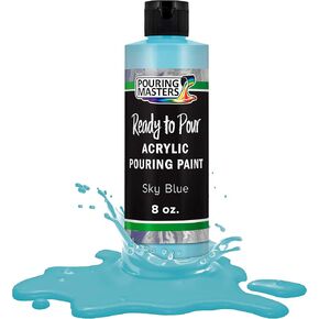 Pouring Masters Sky Blue Acrylic Ready to Pour Pouring Paint – Premium 8-Ounce Pre-Mixed Water-Based - for Canvas, Wood, Paper, Crafts, Tile, Rocks and More