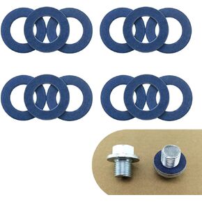 24 PCS Car Oil Drain Screw Gasket, Metal Sealing Pad Parts Replacement 90430-12031, Engine Oil Crush Drain Plug Gasket, Compatible with Lexus Crown Reiz Camry Highlander Corolla (Blue)