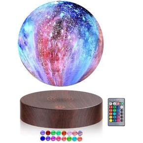 Levitating Moon Lamp with 16 Colors Modes,Floating and Spinning in Air Freely with 3D Printing Galaxy Moon Lamp for Unique Gifts,Christmas,Room Decor,Night Light,Office Desk