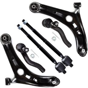 SCITOO 6pcs Suspension Kit Front Lower Control Arm Ball Joint Inner Outer Tie Rod End Kit Replacement For 2000-2005 For Toyota Echo