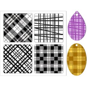 CHGCRAFT Plaid Silicone Clay Texture Mat Silicone Texture Stamps Clay Modeling Pattern Pad for DIY Clay Jewelry Earrings Clay Mat Stamps for Decorative Card Making