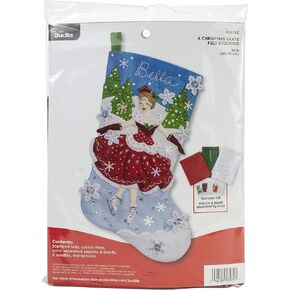 Bucilla A Christmas Skate Felt Applique Stocking Kit
