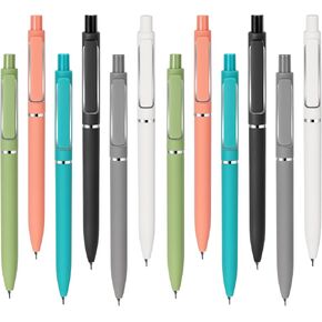 deegtran Retractable Black Ink Pens, Aesthetic Cute Gel Click Pens with No Smear & Bleed Fine Point Ink, Smooth Note Taking Journaling Pens for School Office Gift, 12 Count Pack