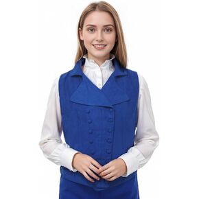 Women Victorian Edwardian Double Breasted Vest Waistcoat Vintage Steampunk Lapel Collar Fit Sleeveless Vest Jacket