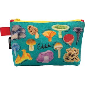The Unemployed Philosophers Guild Mushroom Bag - 9" Canvas Zipper Toadstool and Nature Themed Pouch for Pencils, Tools, Cosmetics, Toiletries, and More