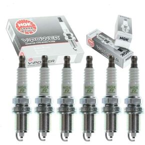 6 pc NGK V-Power Spark Plugs compatible with Honda Odyssey 3.5L V6 1999-2004