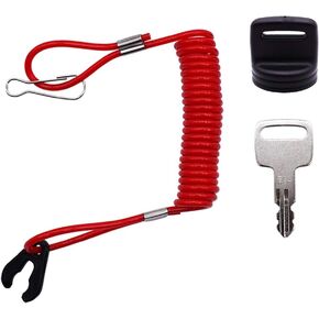 Safety Lanyard Kill Switch & Key Cap Set Replacement for Yamaha Outboard Marine 682-82556-00-00 703-82577-00-00 90890-56009-00