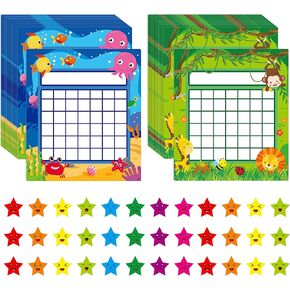 66 حزمة من المخططات التحفيزية للفصل الدراسي موضوع المحيط والغابة مع ملصقات نجوم 2024 in Kuwait