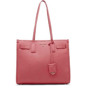 Anne Klein Large Structured Tote with Luggage tag, Ocean Coral