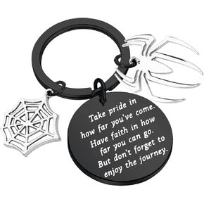 FUSTMW Spider Web Keychain Halloween Spider Gifts Spider Charm Pendant Keychain Spider Movies Fans Inspirational Gifts