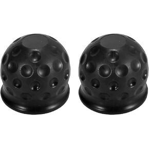 X AUTOHAUX 2pcs Universal Trailer Hitch Ball Cover Waterproof Dustproof 50mm ID Black for Car Truck RV Boat